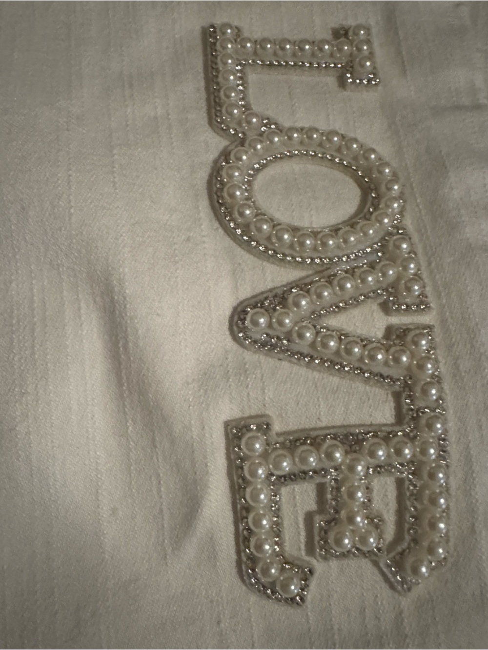 2.1 DENIM White Women's Jeans with Pearl 'LOVE' Embellishment SZ 30 waist